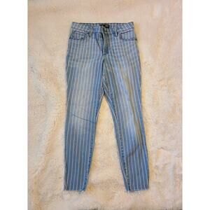 KUT From The Kloth Connie High Rise Ankle Skinny stiped jeans sz 6